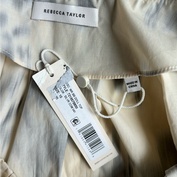 REBECCA TAYLOR Whisper Rose Tulip Puff Sleeve Top Size 10 - Picture 14 of 16